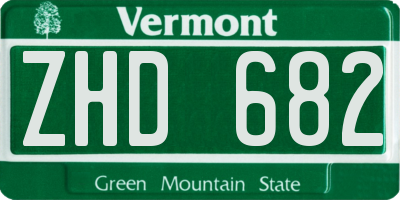 VT license plate ZHD682