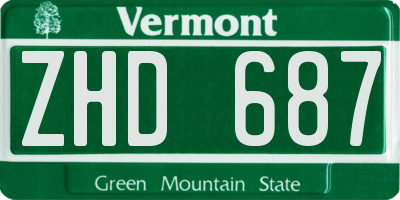 VT license plate ZHD687