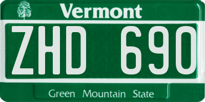 VT license plate ZHD690