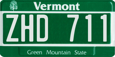 VT license plate ZHD711
