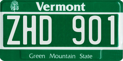 VT license plate ZHD901