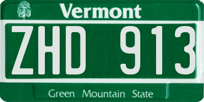 VT license plate ZHD913