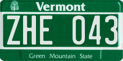 VT license plate ZHE043