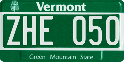 VT license plate ZHE050