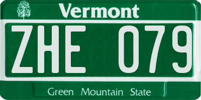 VT license plate ZHE079
