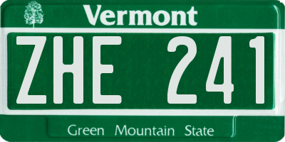VT license plate ZHE241