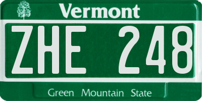 VT license plate ZHE248