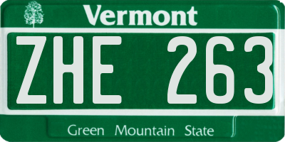 VT license plate ZHE263