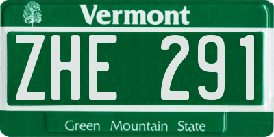 VT license plate ZHE291