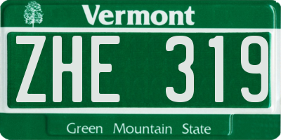 VT license plate ZHE319