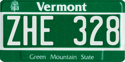 VT license plate ZHE328
