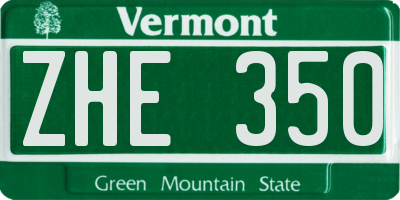 VT license plate ZHE350