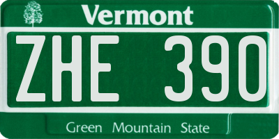 VT license plate ZHE390
