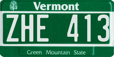 VT license plate ZHE413