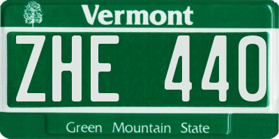 VT license plate ZHE440