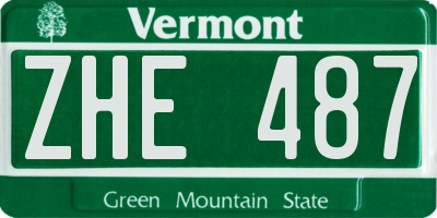 VT license plate ZHE487