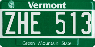 VT license plate ZHE513
