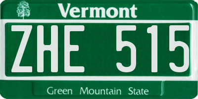 VT license plate ZHE515