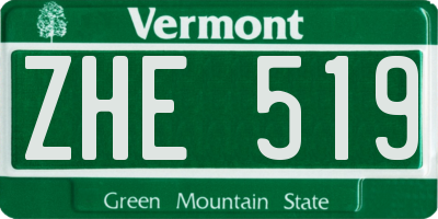 VT license plate ZHE519