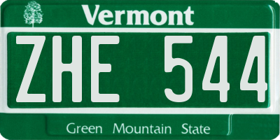 VT license plate ZHE544