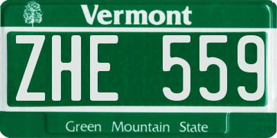 VT license plate ZHE559