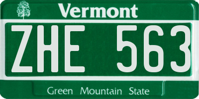VT license plate ZHE563