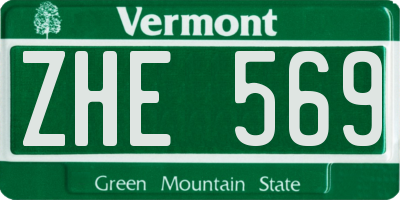 VT license plate ZHE569