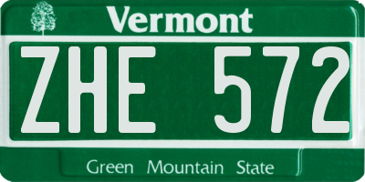 VT license plate ZHE572