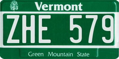 VT license plate ZHE579