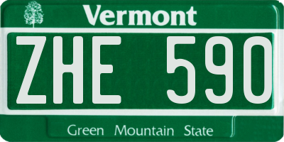 VT license plate ZHE590