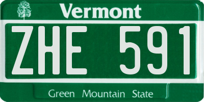 VT license plate ZHE591