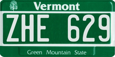 VT license plate ZHE629
