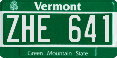VT license plate ZHE641