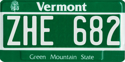 VT license plate ZHE682