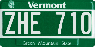 VT license plate ZHE710