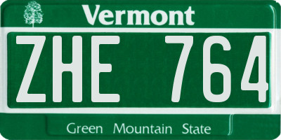 VT license plate ZHE764