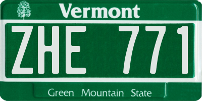 VT license plate ZHE771