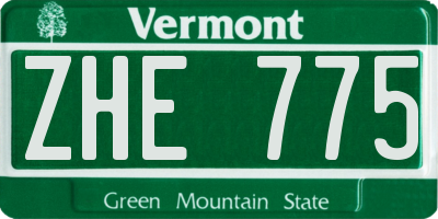VT license plate ZHE775