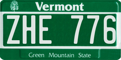 VT license plate ZHE776