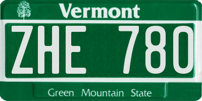 VT license plate ZHE780