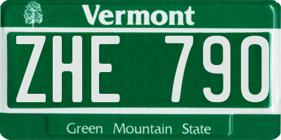 VT license plate ZHE790