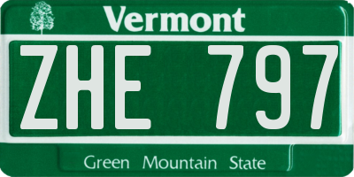 VT license plate ZHE797