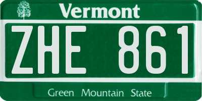 VT license plate ZHE861