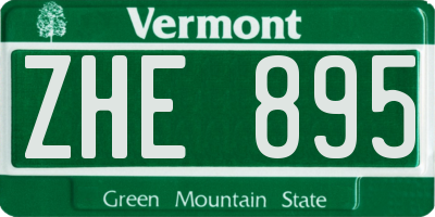 VT license plate ZHE895