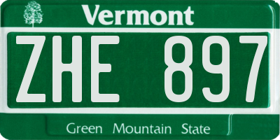 VT license plate ZHE897