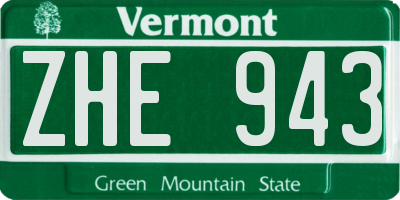 VT license plate ZHE943