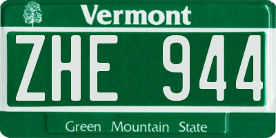 VT license plate ZHE944