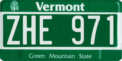 VT license plate ZHE971