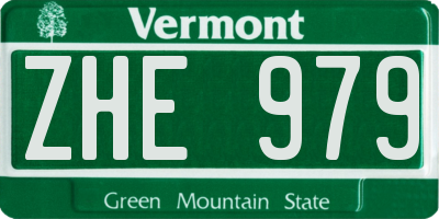 VT license plate ZHE979