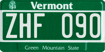 VT license plate ZHF090
